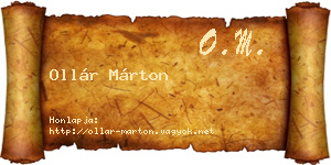Ollár Márton névjegykártya