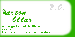 marton ollar business card
