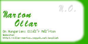 marton ollar business card